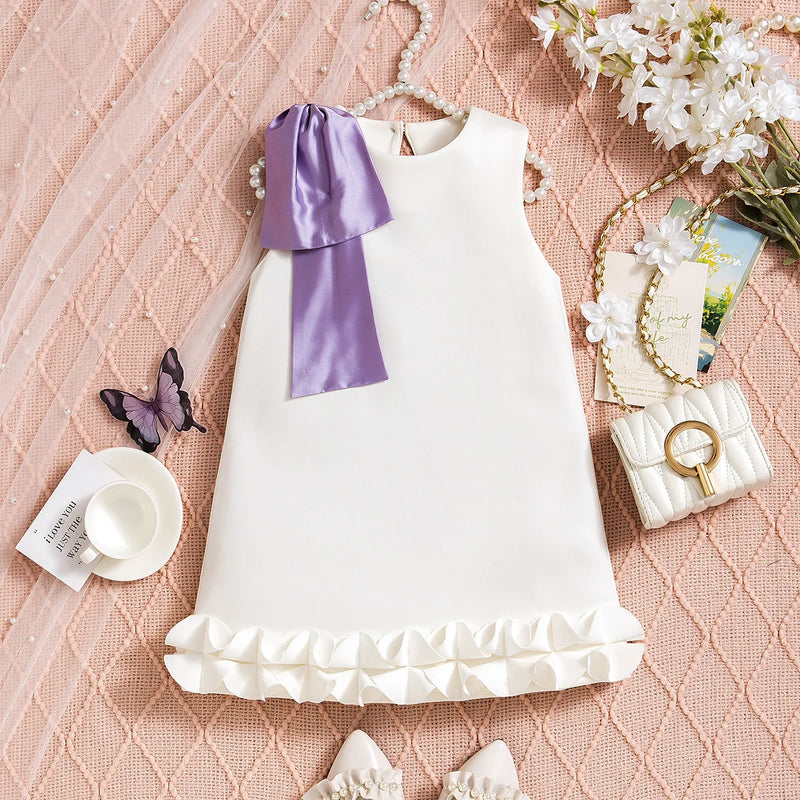 Shoulder Silk Scarf Slim Dress