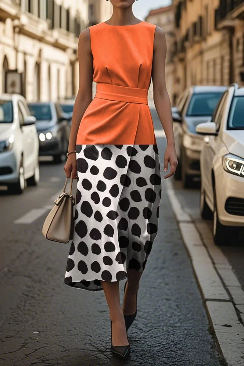 Elegant Floral Sleeveless Timeless Long Ankle Length Dress