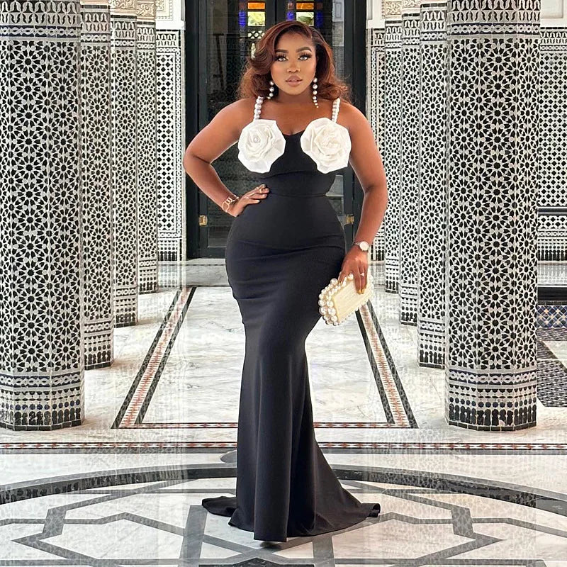 Elegant Sleeveless Black Long Dress