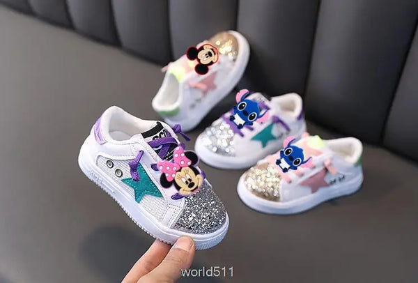 Disney Mickey Minnie Girls Sneakers Fashion Kids Baby Toddler