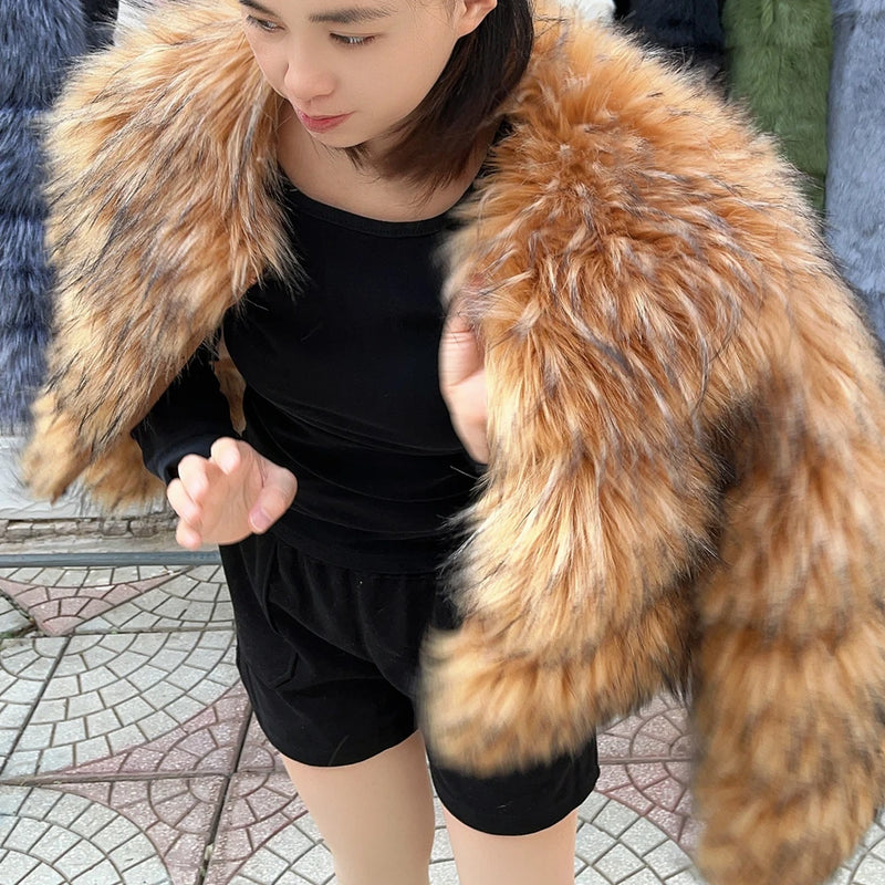 Faux Fur Coat Women's Jacket Winter Warm Thick Fox
