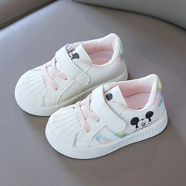 Disney White Casual Sneaker Mickey Mouse Kids Sports Shoes Toddler