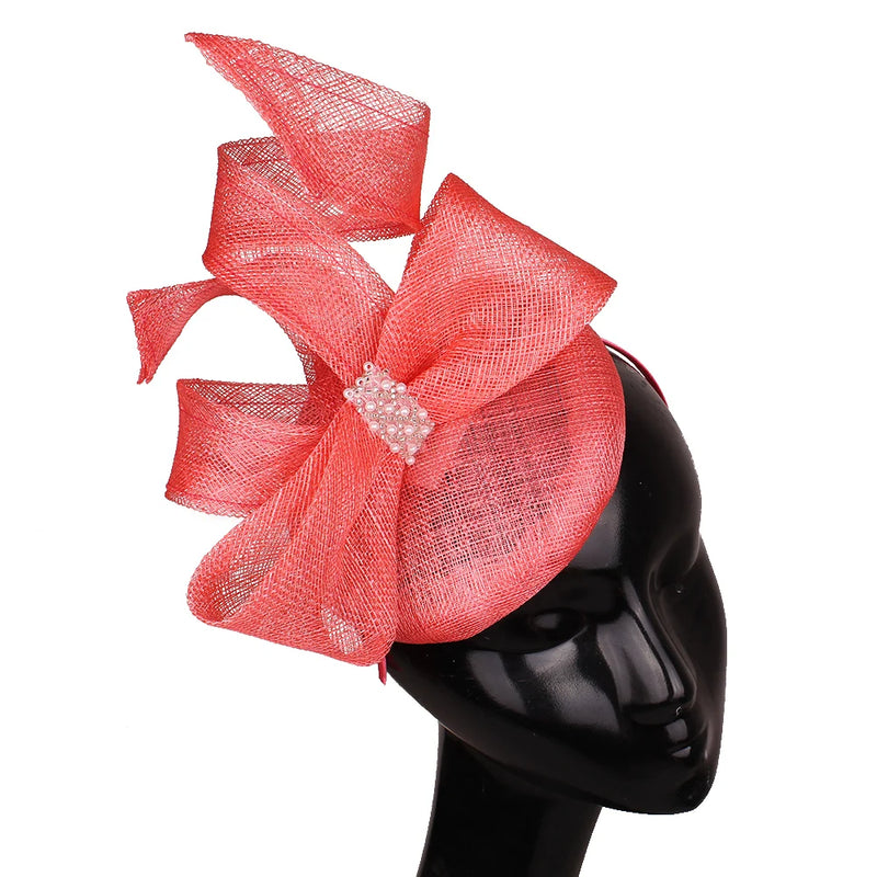Elegant Bridal Hair Fascinators Headband With Bow