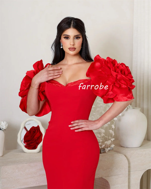 Handmade Flower Pleat Mermaid Long Dress