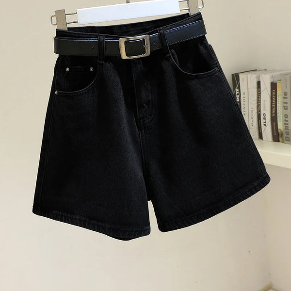 Denim shorts high waist loose wide Legs
