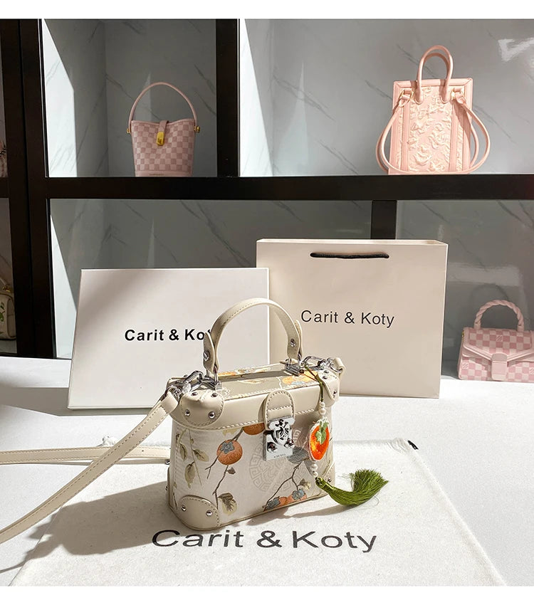 Sweet Luxury Box Bag with Delicate Flower Pendant
