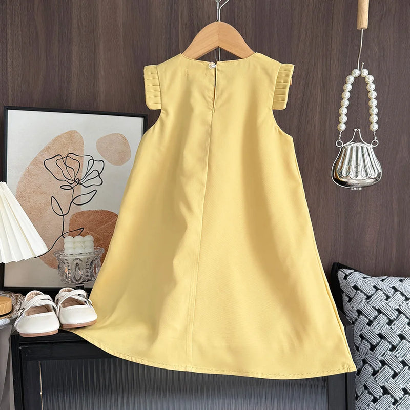 Elegant 3D Flower Vest Princess Dress