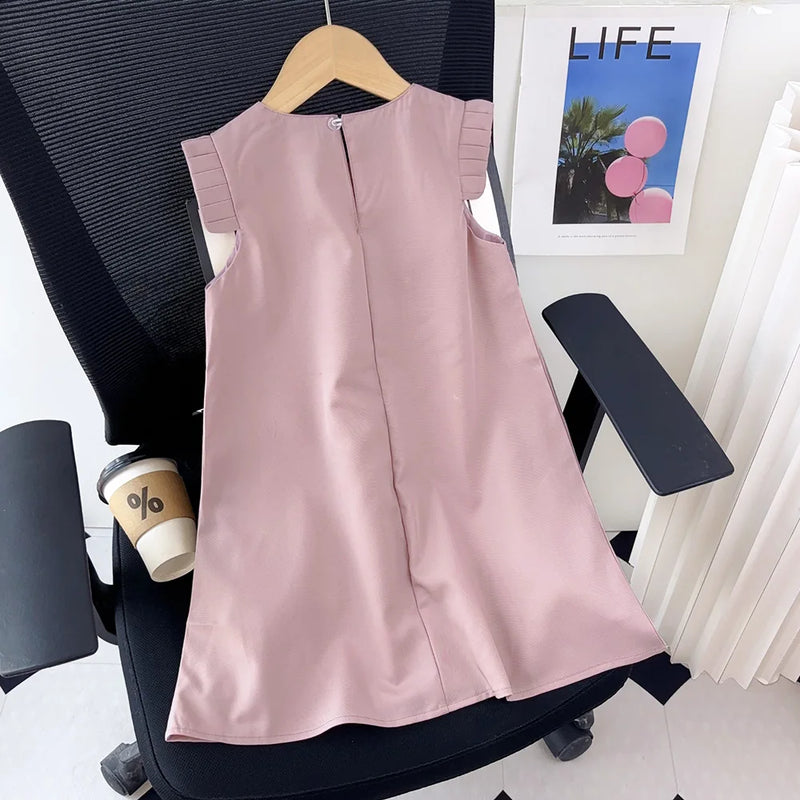 Elegant 3D Flower Vest Princess Dress