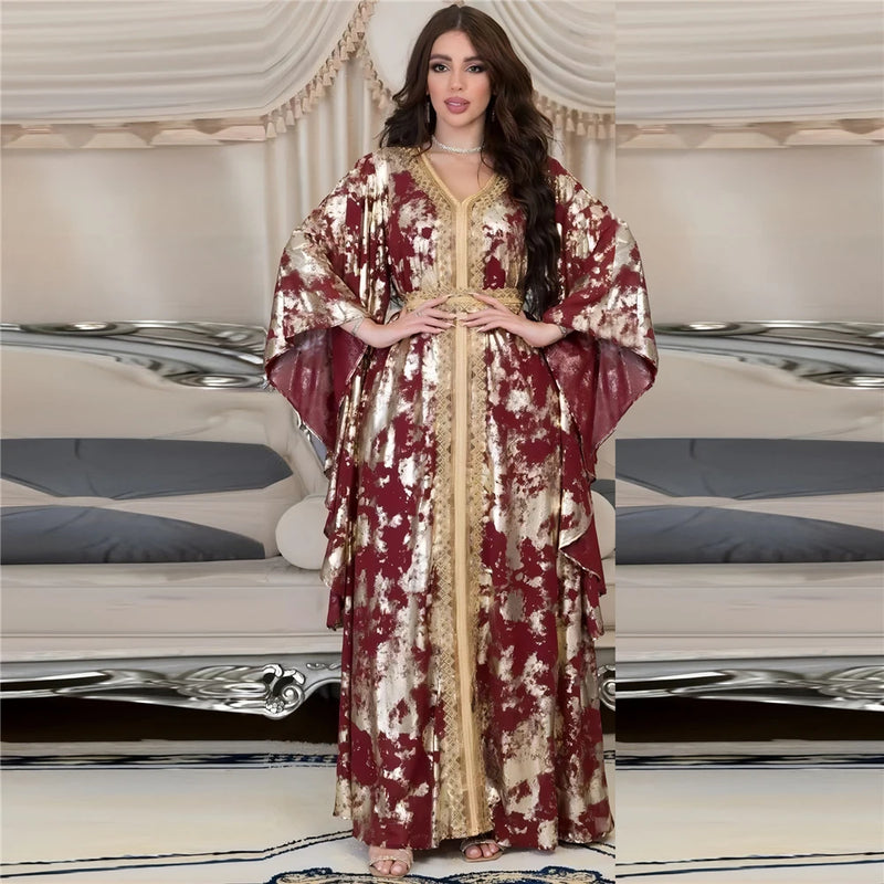 Embroidery Moroccan Caftan Belt Luxury Party Dresss