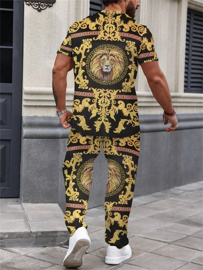 Summer Short Sleeve And Trousers Lion