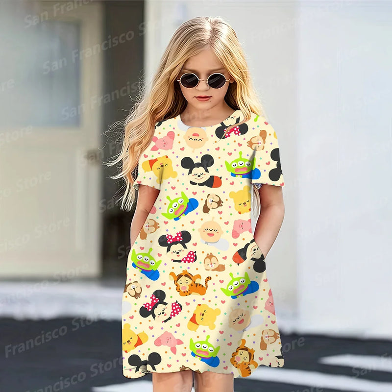 Disney Series Cartoon Pattern Girl Dress