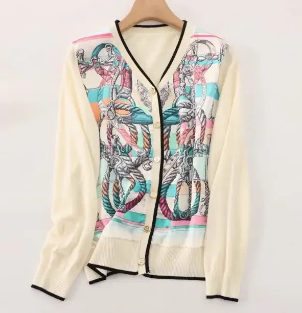 Vintage Cardigans Spring Autumn Thin Knitted Tops