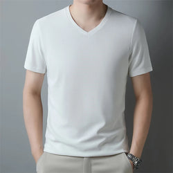 Waffle V Neck Short Sleeved T-shirt