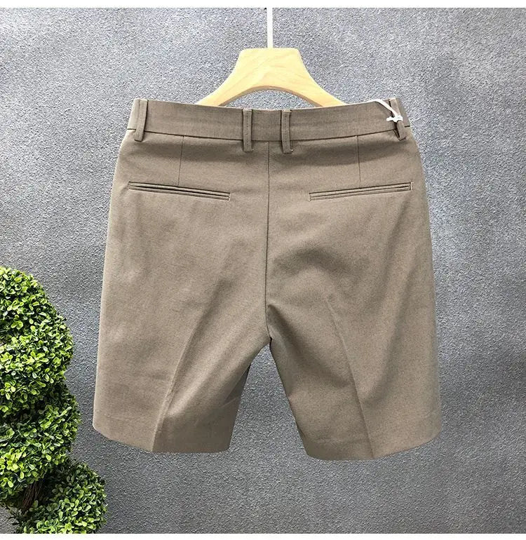 High-End Light Business Suit Slim Straight Shorts Men's