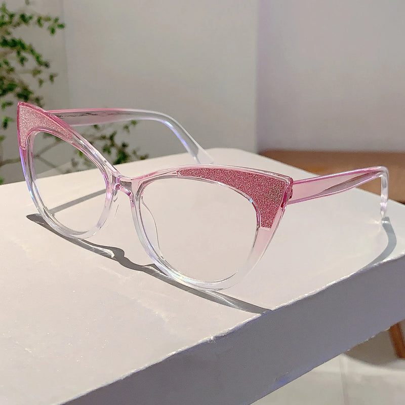 Colorful Bling Frame Cat Eye Eyeglasses