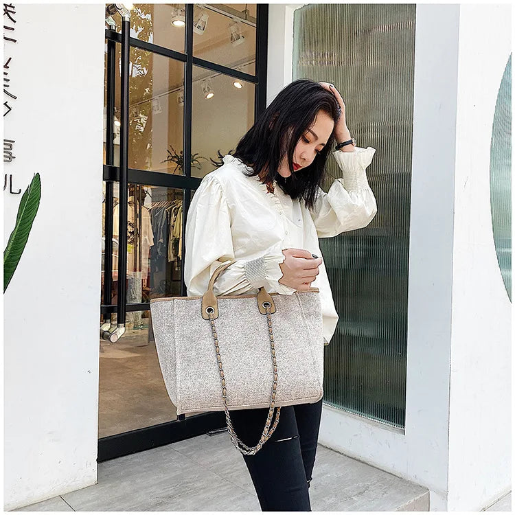 Bucket Tide High-Capacity Chain Tote Bag