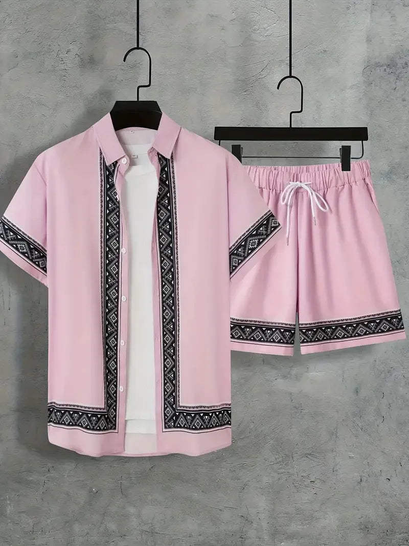 Summer Vintage Ethnic Striped 2 Pieces