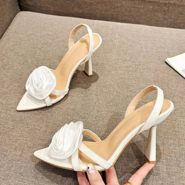 Silk Rose Flowers Slippers Sandal