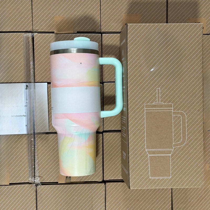 Pink Stainless Steel Tumblers with handle