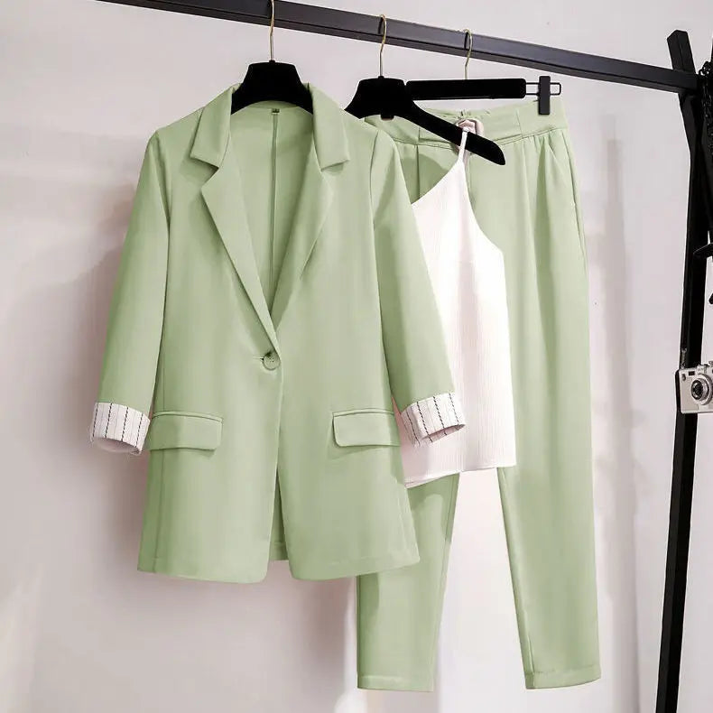 Elegant blazer leisure pants Tweed suit jacket three-piece