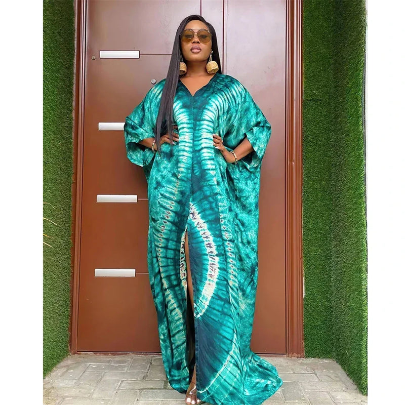 Ankara Dashiki Scarf Gown Caftan Dress