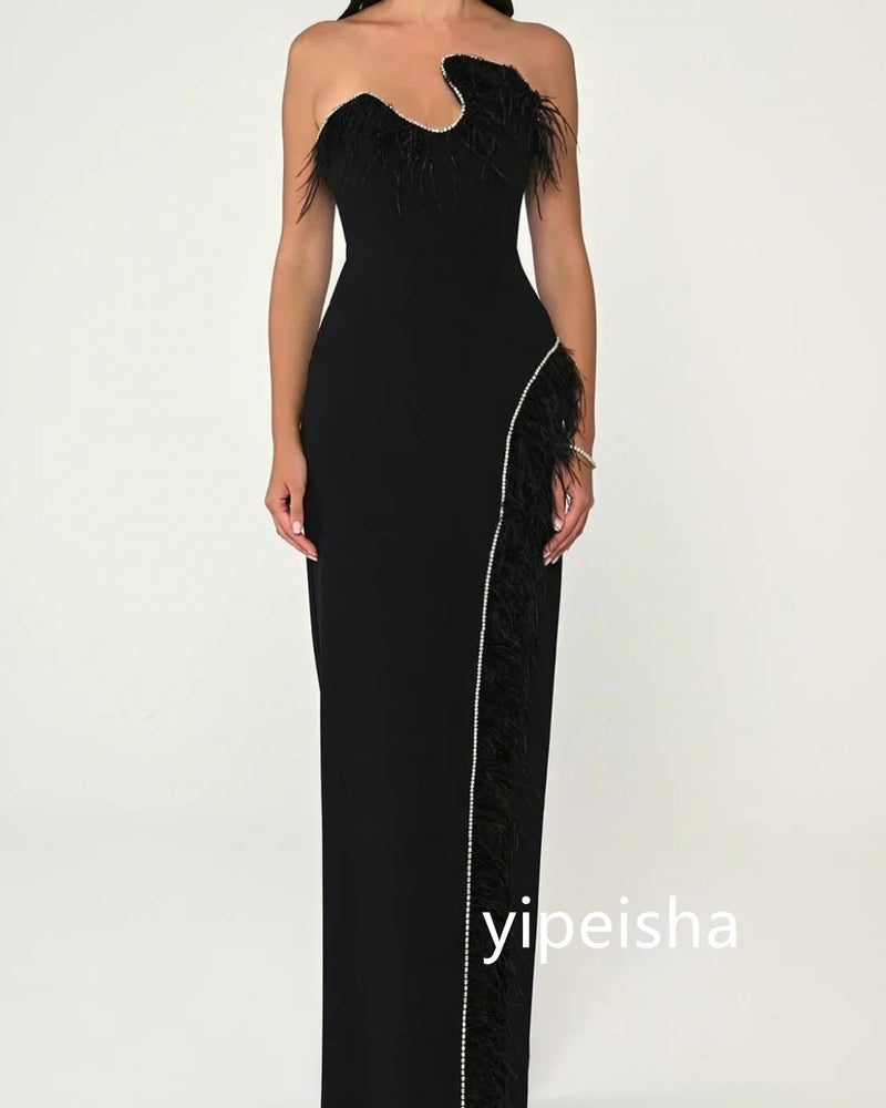 CAMINA Exquisite Jersey A-line Strapless Midi Dress