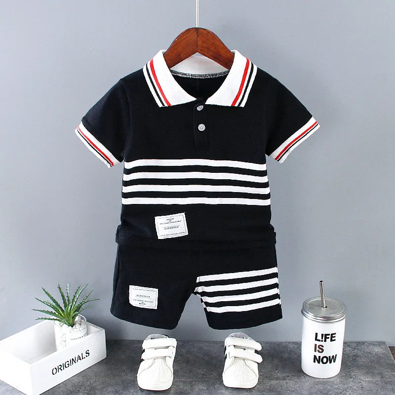 Summer Short Sleeve T Shirt and Shorts 2Pcs/Suit