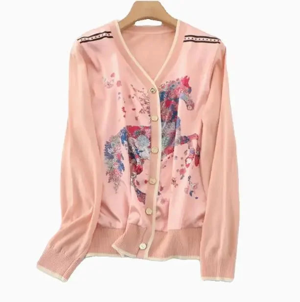 Vintage Cardigans Spring Autumn Thin Knitted Tops