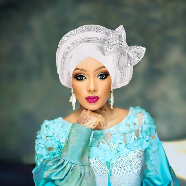 Bowknot Auto Gele Headtie Turban Cap