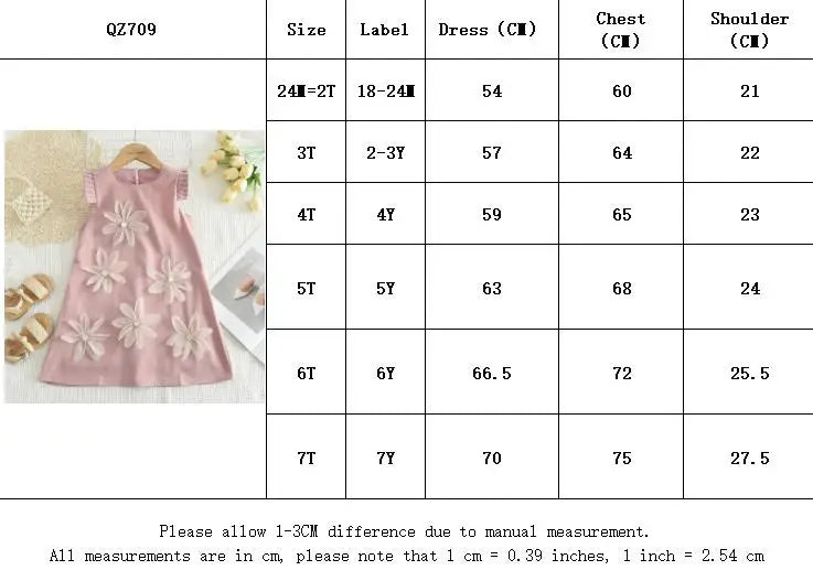 2-7 Year Old Girl Princess Beige Flower Tank Top Dress