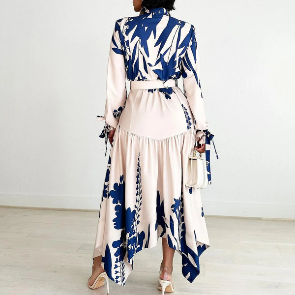 Spring Casual Printed Irregular Maxi Dress