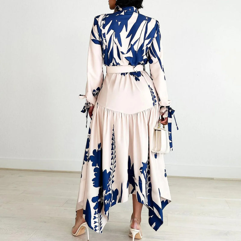 Spring Casual Printed Irregular Maxi Dress