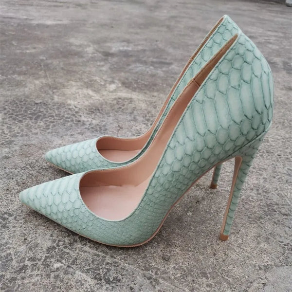 CAMINA light green snake pattern High Heel