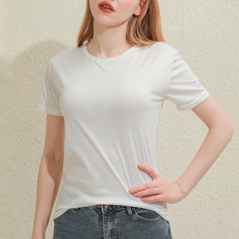Cotton T-shirt V-Neck Short Sleeve