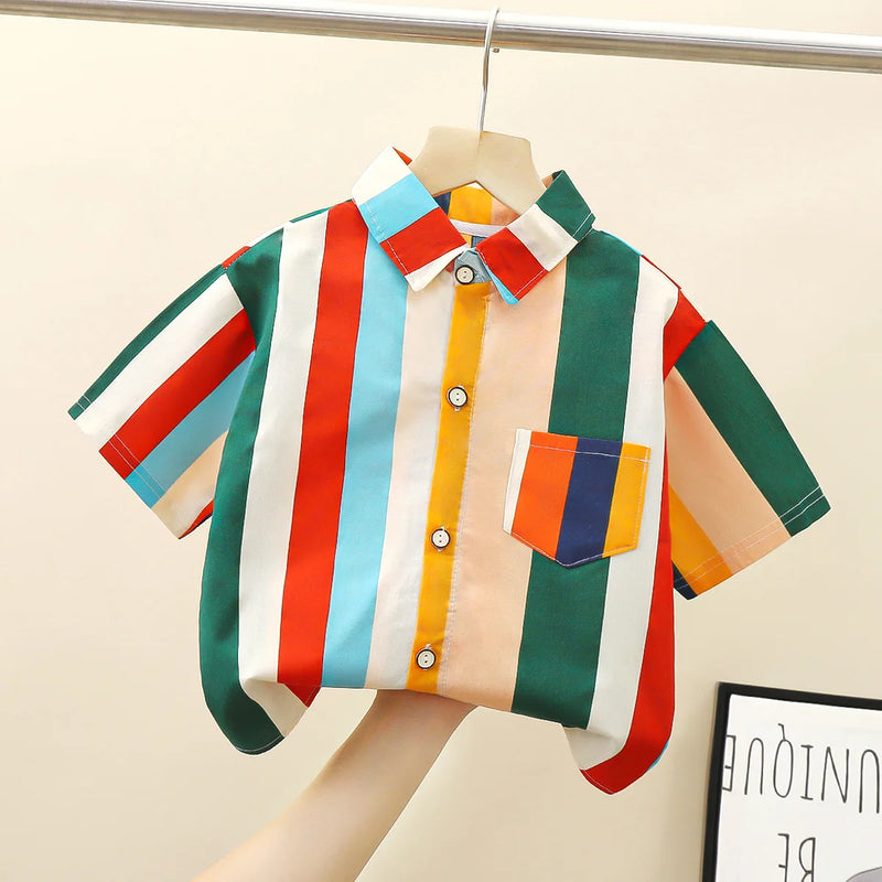 Cotton Short sleeved Shirts Summer Boys