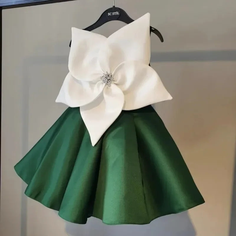 Princess Silk Sleeveless Flower Vintage Dress