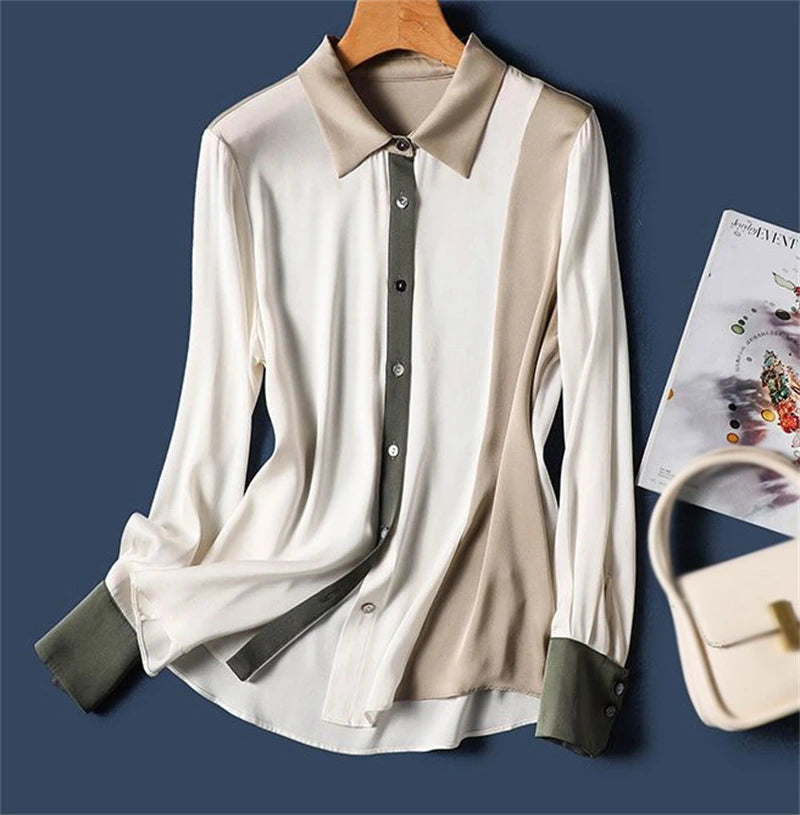 Vintage Shirt Autumn Long Sleeve Luxury Print Blouses
