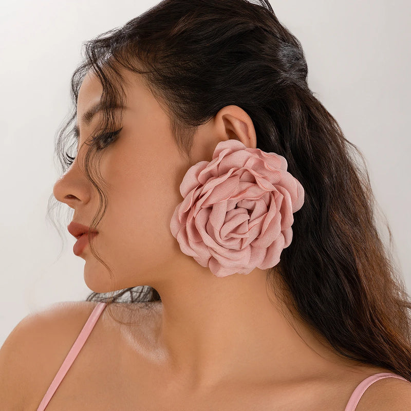Bohemia Big Rose Flower Earrings