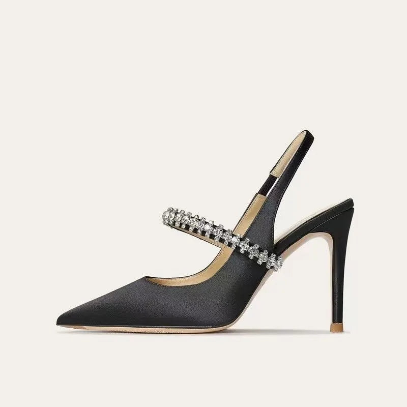 Slim Heeled Pointed High-heeled Shoes with A Headband