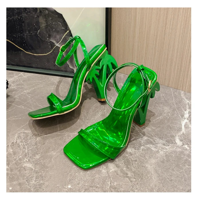 Ankle Cross Strap Open Toe Stripper Heels Shoes