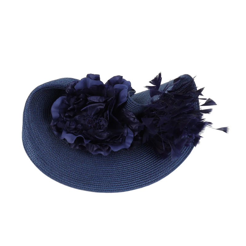 Braided Fascinator Hat With Feather Flower
