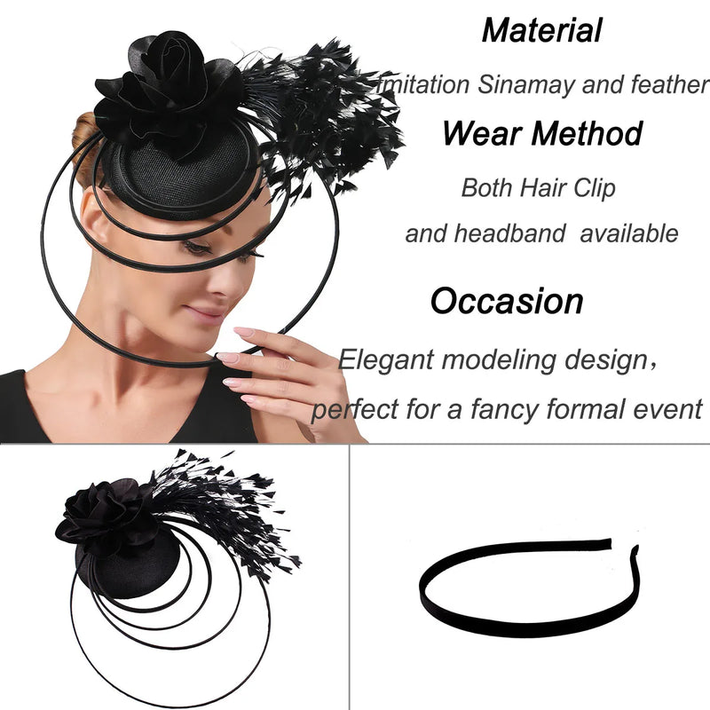 New Race Fascinator Hats Bowknot Wedding Church