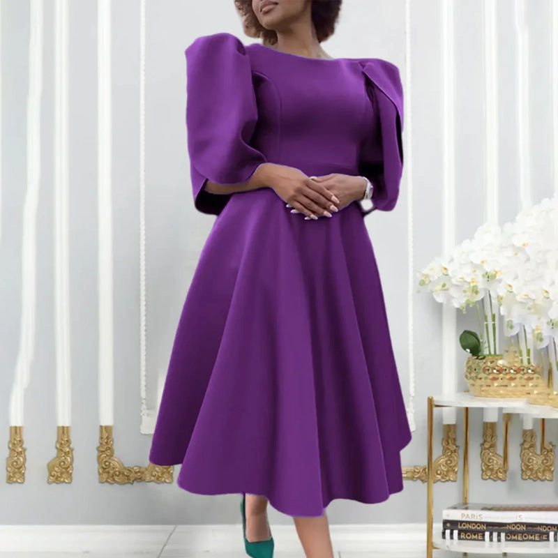 Round Neck Elegant Cocktail Dress