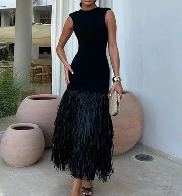 Casual Slimming Tassel Sleeveless Dress