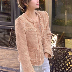 Early Spring Whiteweed Style Cropped Suit Jacket