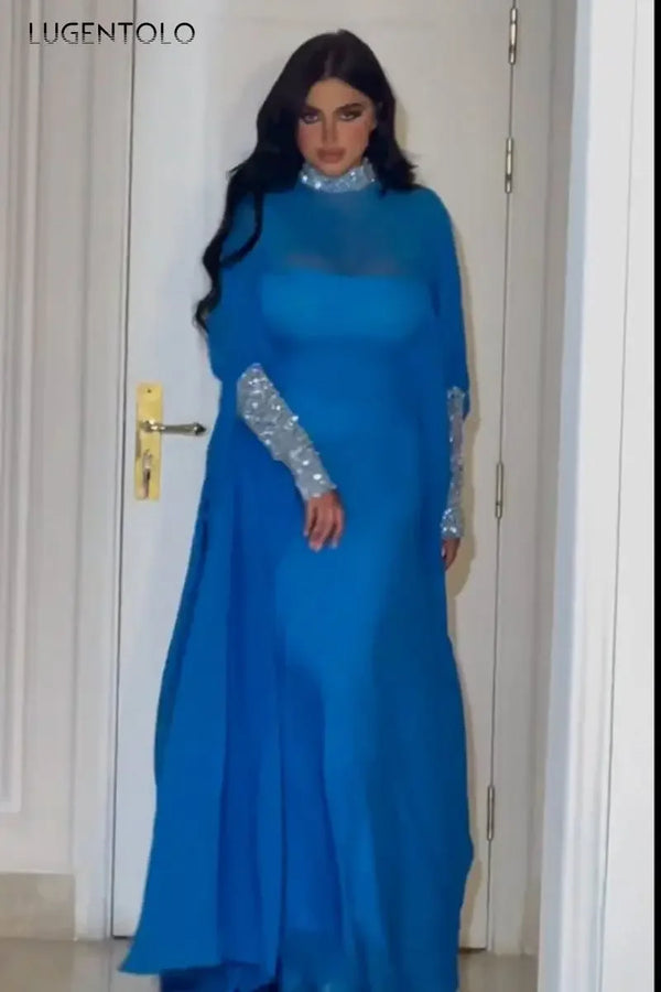 Chiffon  Ponchos Beads Abaya 2pcs
