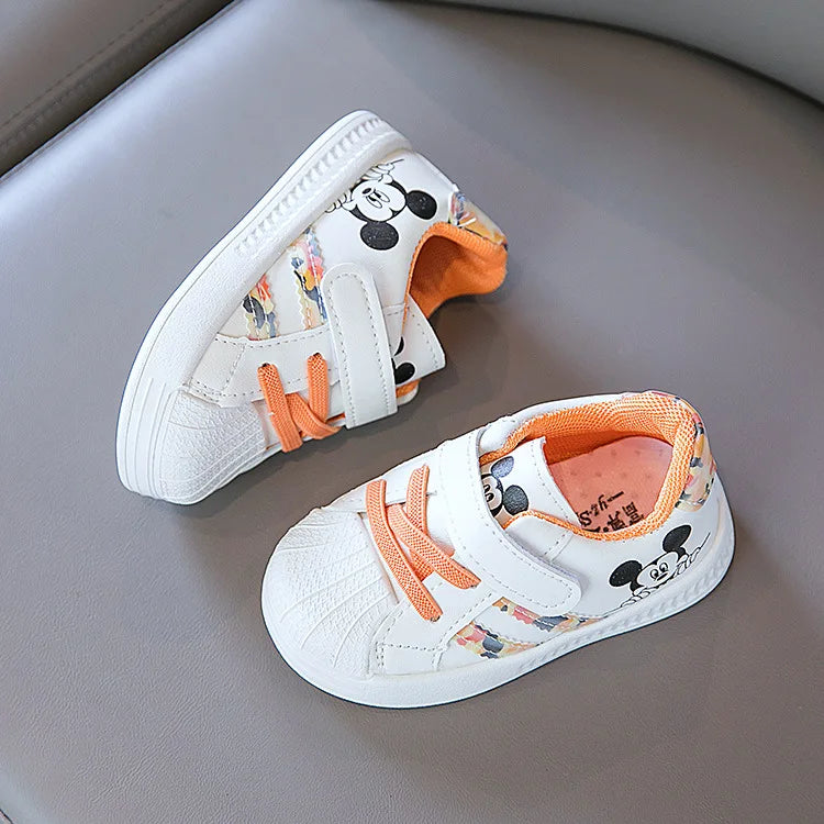 Disney White Casual Sneaker Mickey Mouse Kids Sports Shoes Toddler