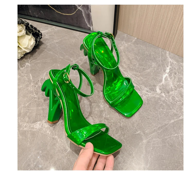 Ankle Cross Strap Open Toe Stripper Heels Shoes