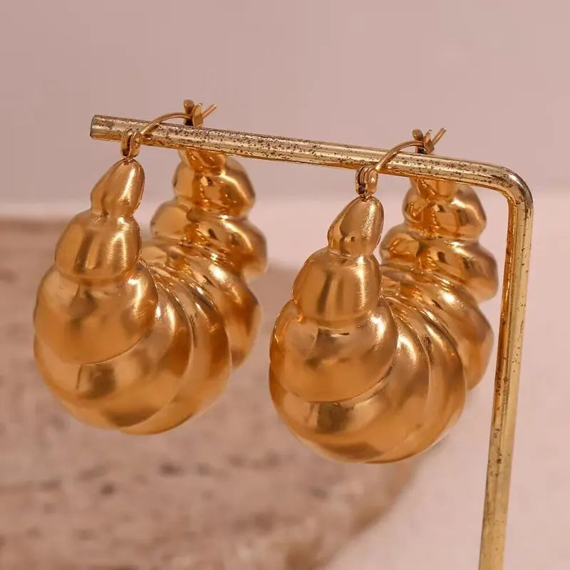 Punk Geometric Round Hoop Earrings