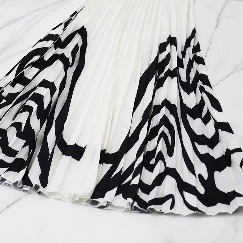 Two Piece Shirt And Pleated Skirt Suit